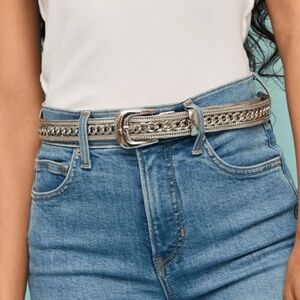 Elegant Silver Chain Women's Belt